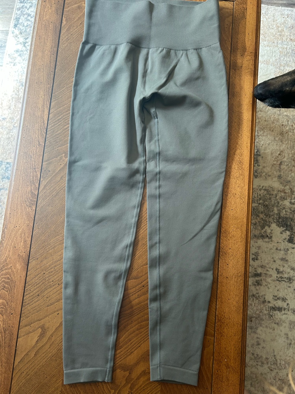 Ilus Label High-Waist Seamless Seamluxe Leggings Pants - Sage Green, size L